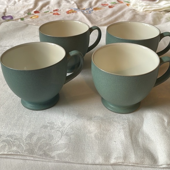Denby England Luxor set of 4 teacups meridian shape stoneware vintage - Picture 3 of 7